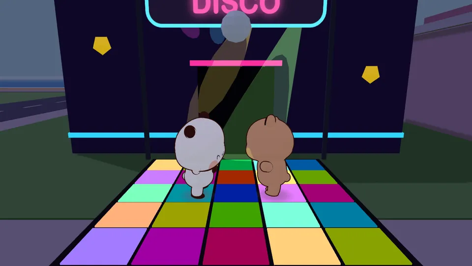 Bubu and Dudu dancing at the disco